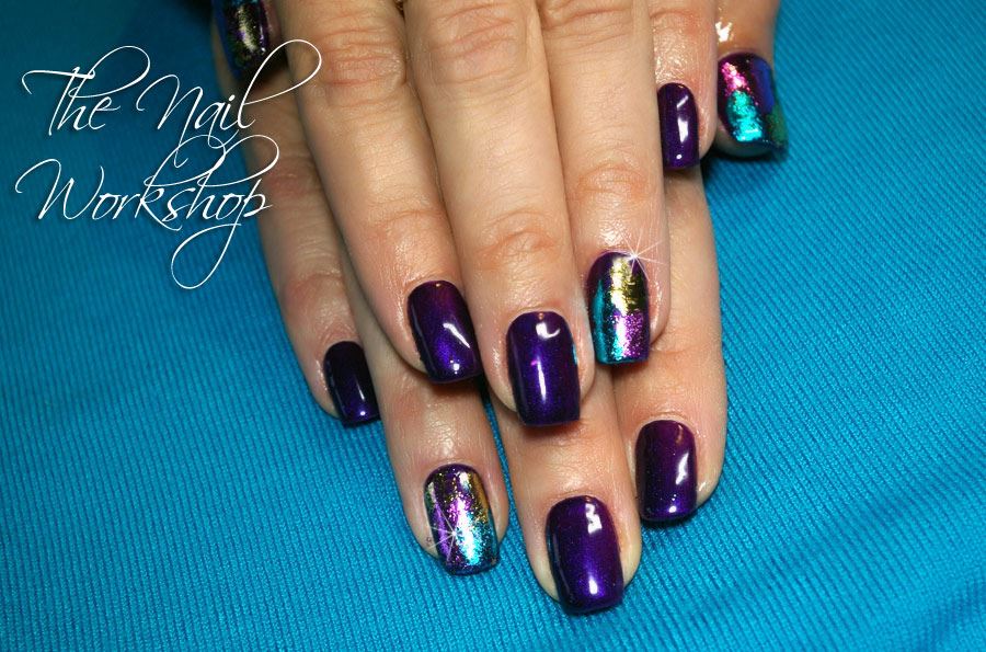 Gelish Night Reflecton with Foils